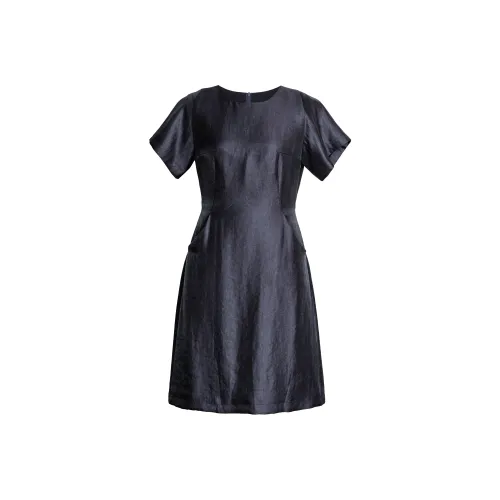 ROEYSHOUSE Короткое платье с короткими рукавами женское серо-голубое