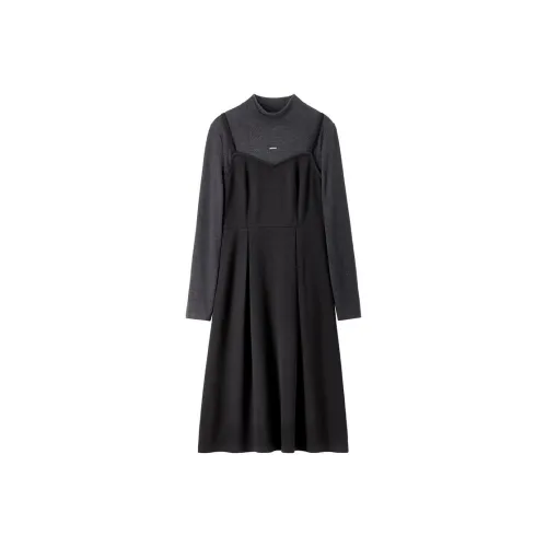 SENTUBILA Длинное платье с длинными рукавами женское черное и серое