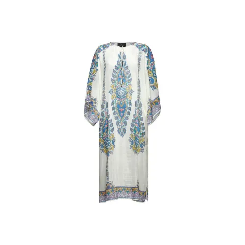 ETRO Белое Женское Длинное Платье с Рукавами