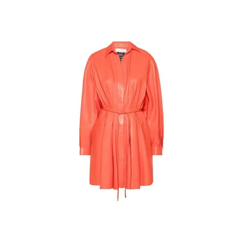 Zimmermann Длинное платье с длинными рукавами женское огненно-красного цвета