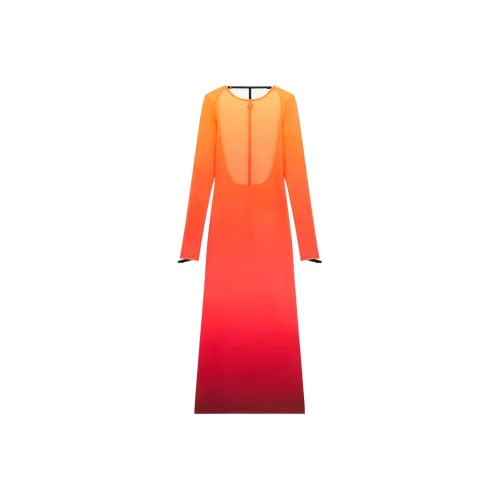 COURREGES Red Женские Длинные Платья с Длинными Рукавами