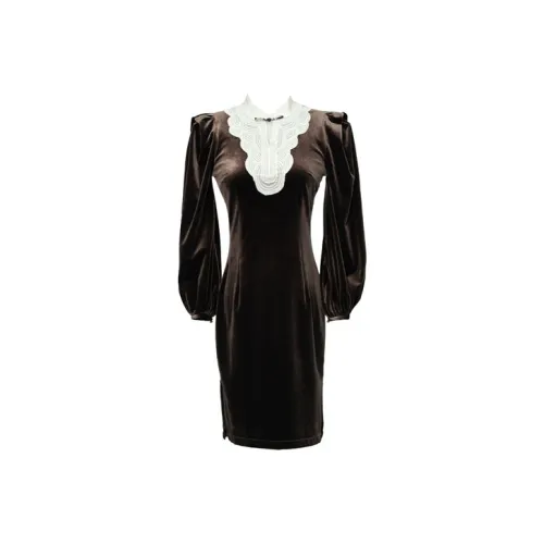 SIMEIZI Тирамису Женские Длинные Платья с Длинными Рукавами