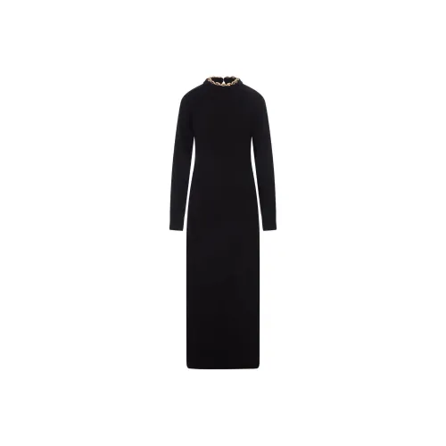 Paco Rabanne Длинное платье с длинными рукавами женское черное