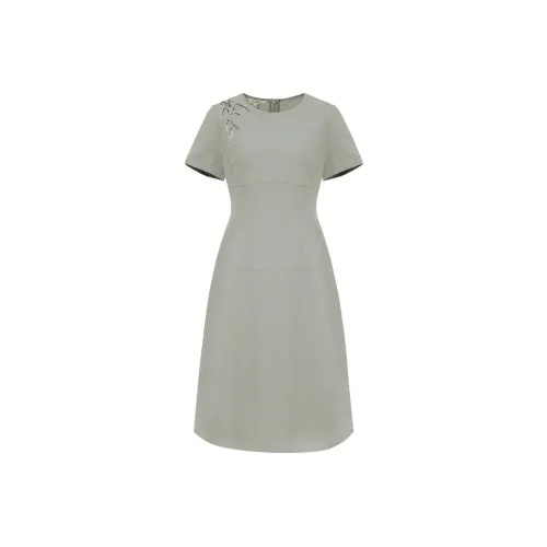 BBLLUUEE Короткий рукав Платье Женское Бирюзовый Вода Зеленый