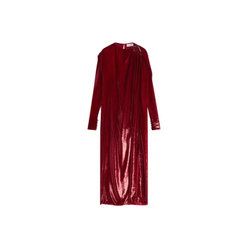 Lanvin Red Женские Длинные Рукава Платья