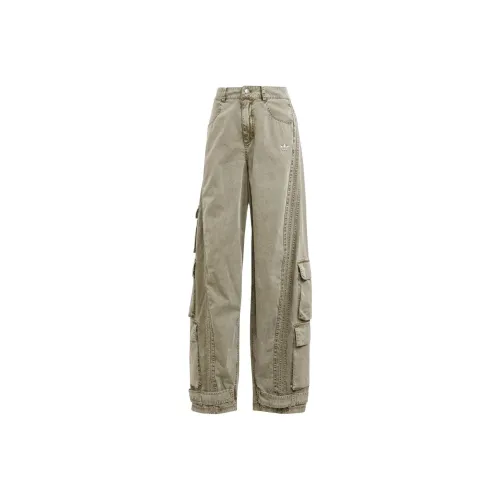 Adidas Originals ADILENIUM SS24 Карго Брюки Женские Слоистый Оливково-Зеленый