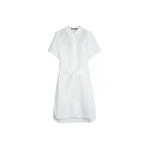 ELLE Короткий рукав Платье Женское Белое
