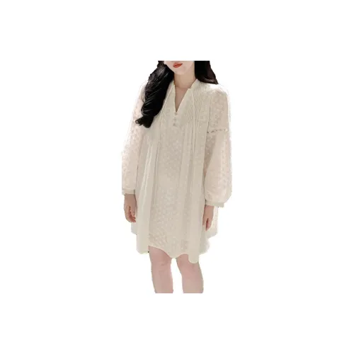 Платья с длинным рукавом цвета экрю для женщин