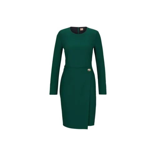 HUGO BOSS Яшмовый Женские Длинные Платья с Рукавами