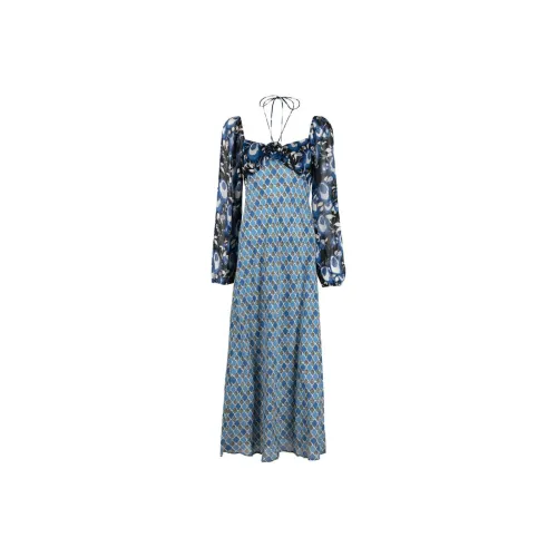 Rixo Blue Женские Длинные Платья с Рукавами