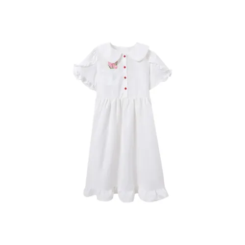 JOSR SS24 Короткое платье с короткими рукавами женское белое