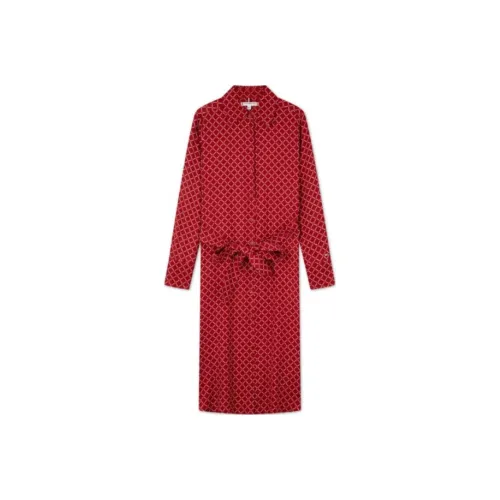 Tommy Hilfiger Red Женские Длинные Рукава Платья