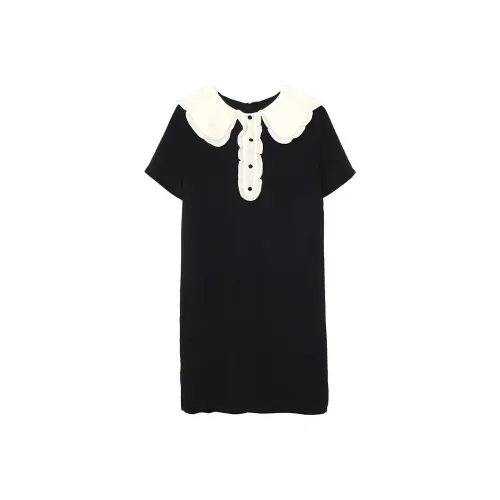 PLANE DRIFT Короткий рукав Платье Женское Черное