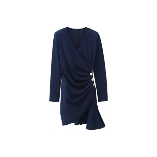 Miss Sixty Темно-синий Женские Длинные Платья с Рукавами