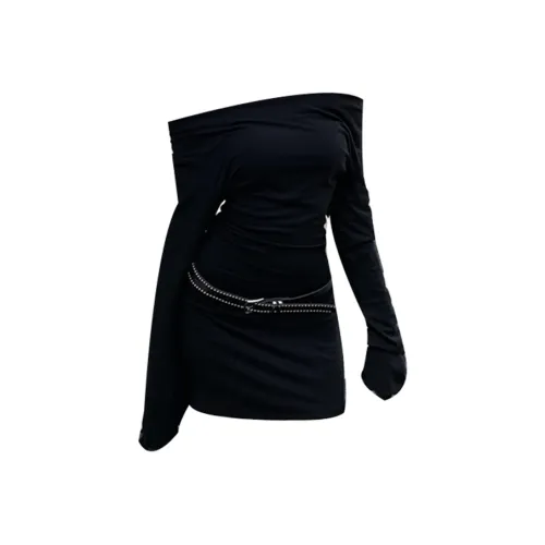 ARIADNAW STUDIO Длинное платье с длинными рукавами женское черное