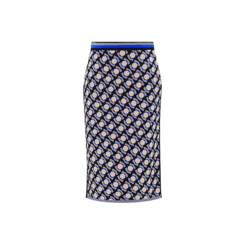 DVF Diane Von Furstenberg KNIT Длинная Юбка Женская Синяя Желтая