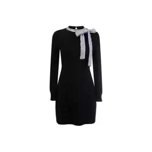 AIVEI Длинное платье с длинным рукавом женское черное