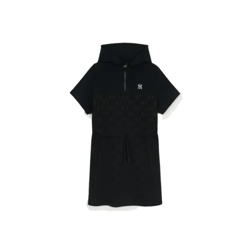 Mlb Base Logo Короткий рукав Платье Женское Черное