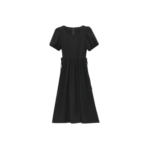 PLANE DRIFT Короткий рукав Платье Женское Черное