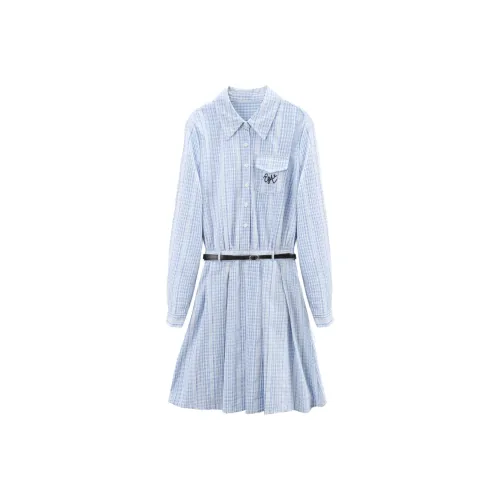 A Paradise For Awakening Длинное платье с длинными рукавами женское синее