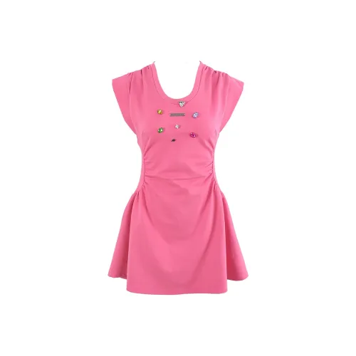 CLOUD SEASON Розово-красное Женское платье без рукавов