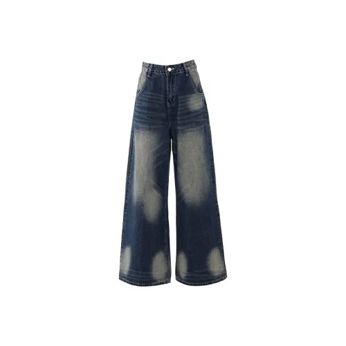 HUINIAN Джинсы Женские Винтаж Синий