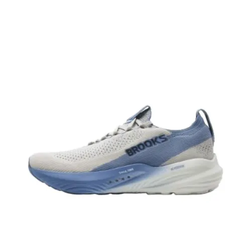 Brooks Амортизация и Дышащие Низкие Беговые Кроссовки Мужские Белые и Синие