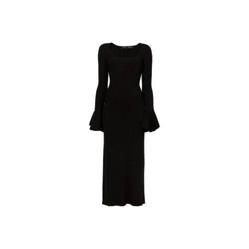 PROENZA SCHOULER Black Женские Длинные Платья с Рукавами