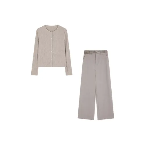 IHIMI Серый Зеленый Женский Повседневный Костюм