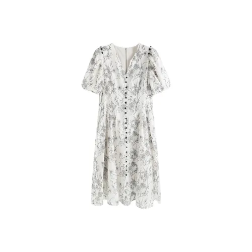 PLANE DRIFT Короткий рукав Платье Женское HUA Yue Горячий источник