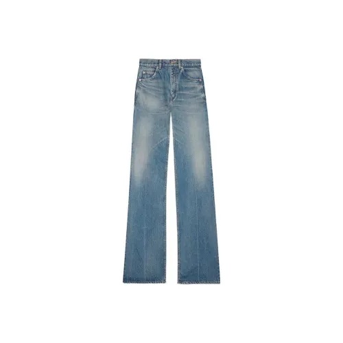 SAINT LAURENT SS23 Джинсы Женские Средний Темно-Синий Тон
