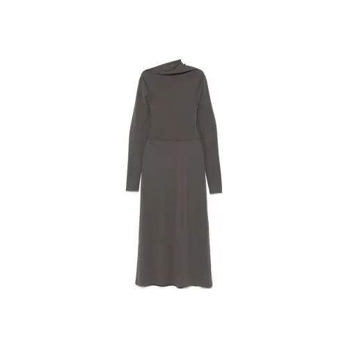 TOTEME Длинное платье с длинными рукавами женское серое