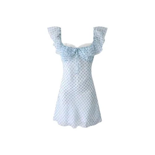 SCCREBEL OFFICIAL Короткий рукав Платье Женское Синий