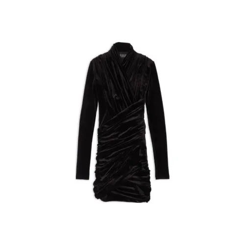 BALENCIAGA Черное Женское Длинное Платье с Рукавами