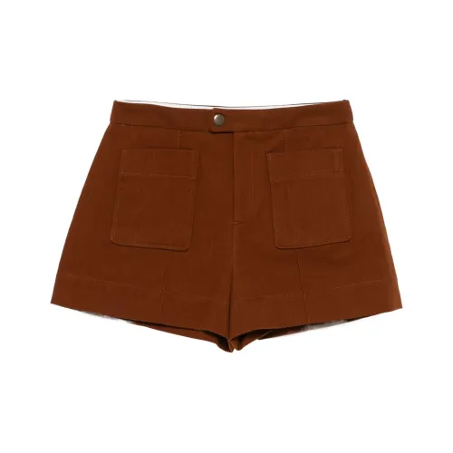 SOEUR Повседневные шорты женские коричневые