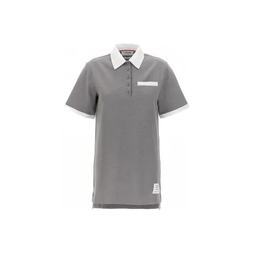 THOM BROWNE Серый Женские Короткие Платья с Рукавами