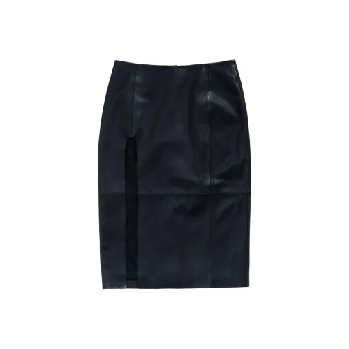 Bimba Y Lola FW24 Кожа Длинная Юбка Женская Черная