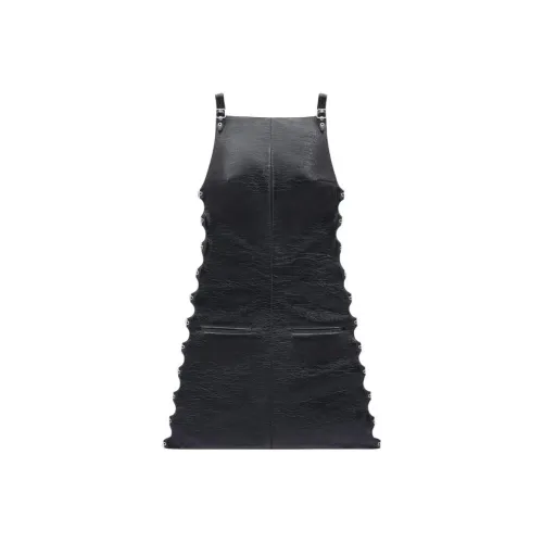 COURREGES SS24 MULTI SANGLE Винил Мини Платье Slip Платье Женские Черный