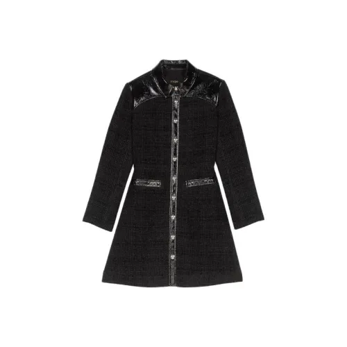 Maje Длинное платье с длинными рукавами женское черное