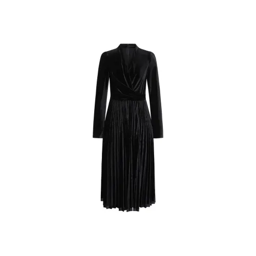 JZ. ANNAKRO Длинное платье с длинным рукавом женское простой дизайн черный цвет