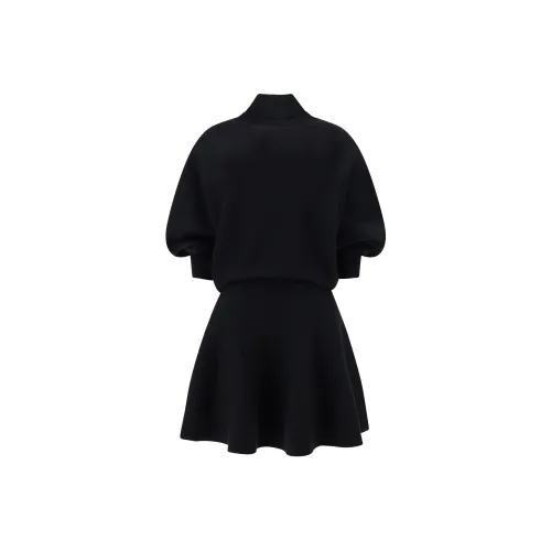 Alaia Длинное платье с длинными рукавами женское черное