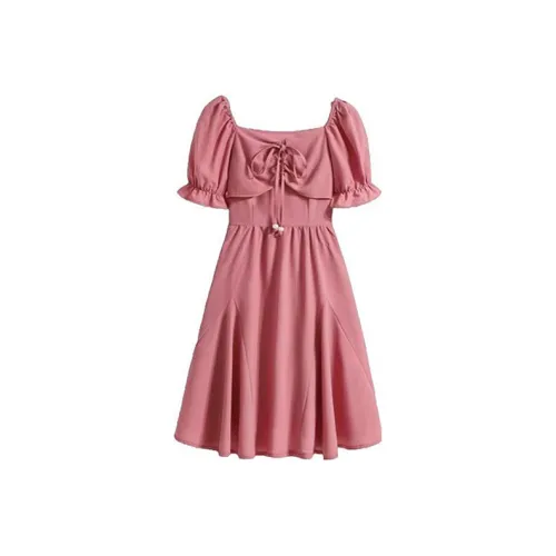 SCCREBEL OFFICIAL Короткий рукав Платье Женское Красное