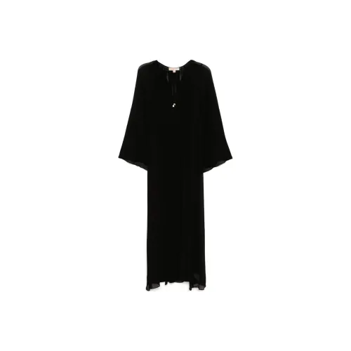 MICHAEL KORS SS25 Длинное Платье с Длинными Рукавами Женское Черное