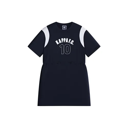 KAPPA 1916 Лето Короткий Рукав Платье Женское Черное