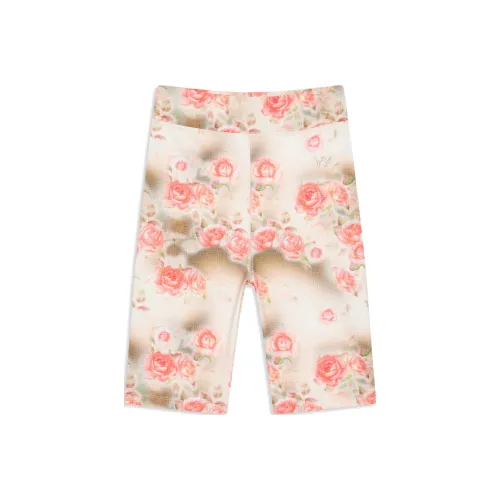 OPEN YY Цветочные Леггинсы Шорты Повседневные Шорты Женские Апельсин Апельсин