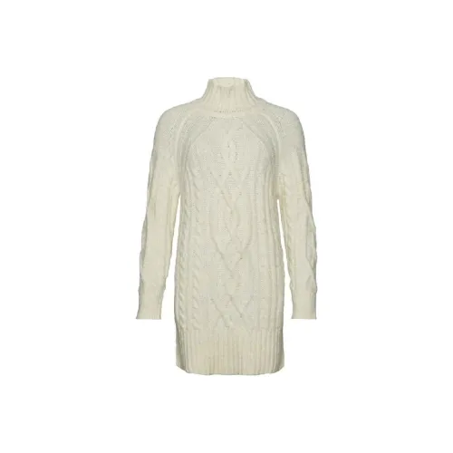 SUPERDRY Длинное платье с длинными рукавами женское белое