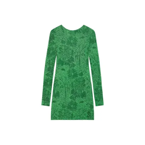 GIVENCHY FW23 Длинное платье с длинным рукавом женское зеленый