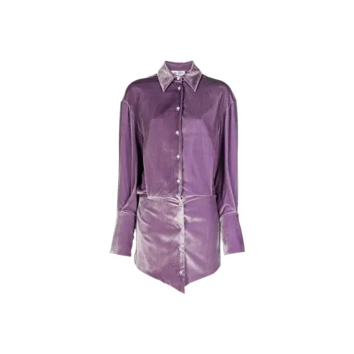 The Attico Фиолетовые Женские Длинные Платья с Рукавами