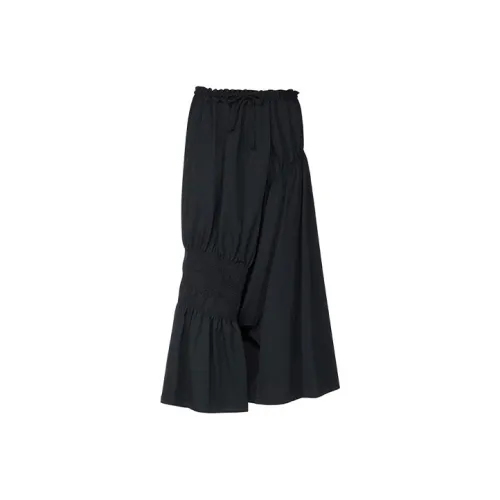 Yohji Yamamoto Черные Женские Повседневные Длинные Юбки