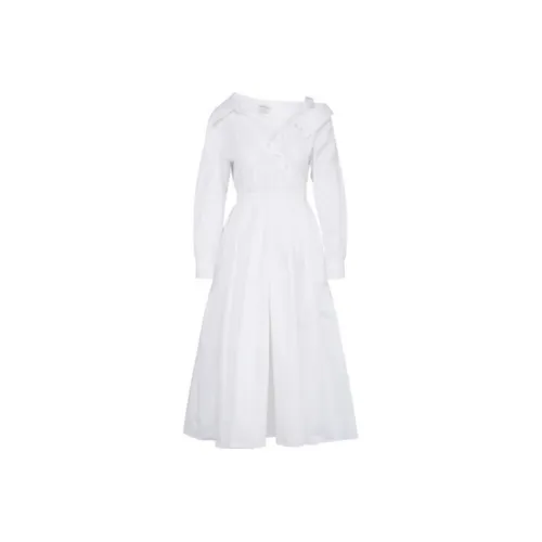 Alexander McQueen Белое Женское Длинное Платье с Рукавами